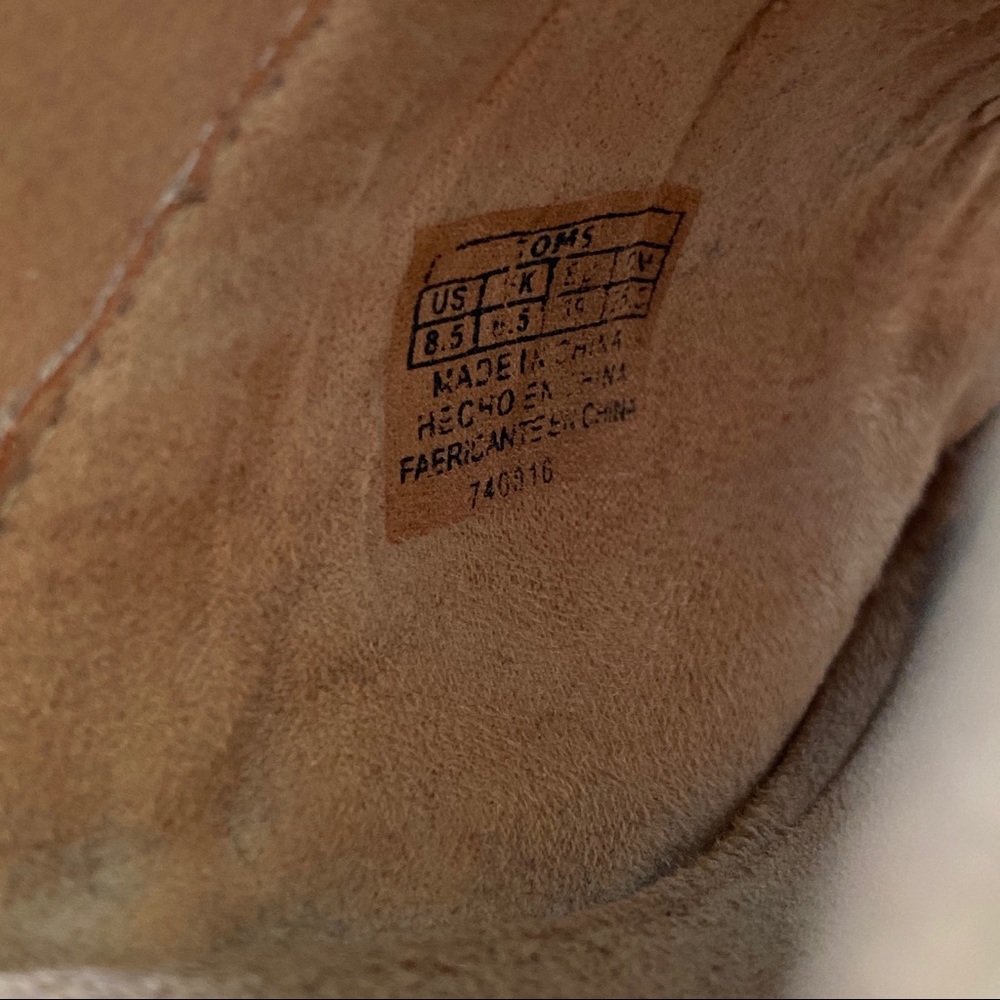 TOMS tan "Majorica" peep toe heeled mules - Picture 13 of 14